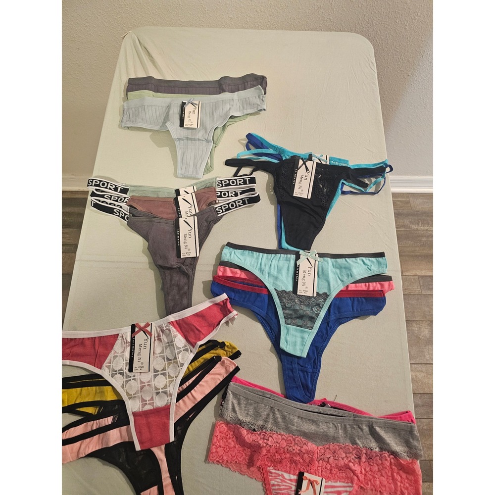 Yun Meng Ni Intimates Womens Underwear Lot 18pc M Thongs Lace Ribbed NWT - Picture 7 of 7